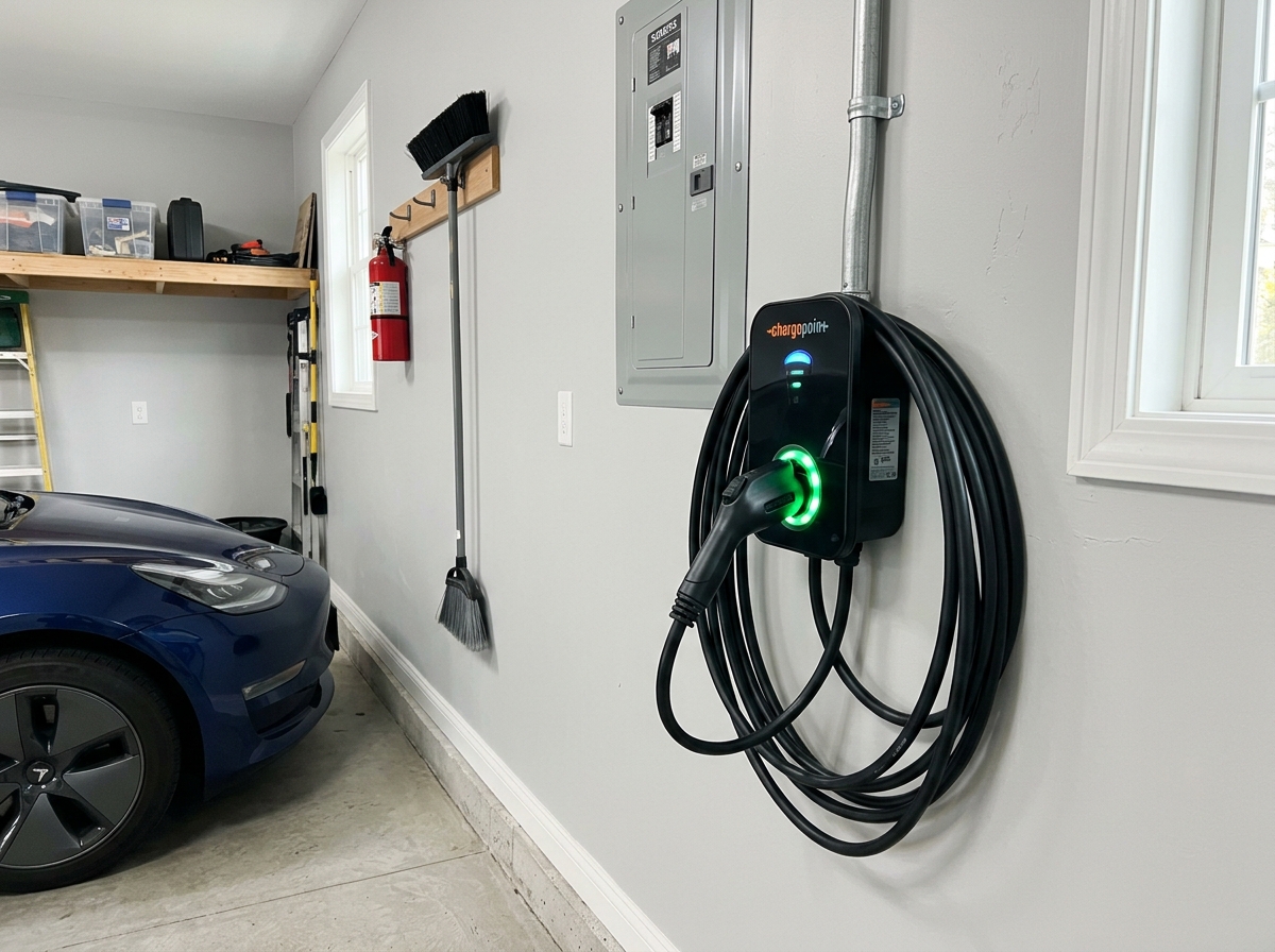 Dedicated Level 2 home EV fast charging station